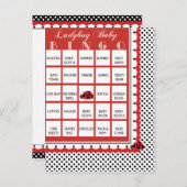 Ladybug水玉模様ベビーシャワービンゴカード1 インビテーションポストカード (正面/裏面)