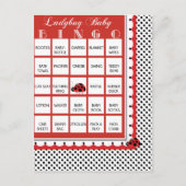 Ladybug水玉模様ベビーシャワービンゴカード1 インビテーションポストカード (正面)