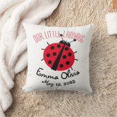 Ladybug漫画かわいい誕生スタットレッドホワイトブラック クッション (ブランケット)