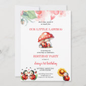 LADYBUG誕生日パーティーの招待状 招待状 (正面)