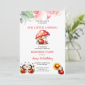 LADYBUG誕生日パーティーの招待状 招待状 (スタンド正面)