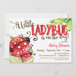 Ladybug赤ちゃんシャワー招待、女の子 招待状