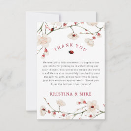 Ladybug赤ちゃんシャワー サンキューカード