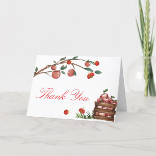 Ladybug 素朴 Apple Girl Baby Shower サンキューカード
