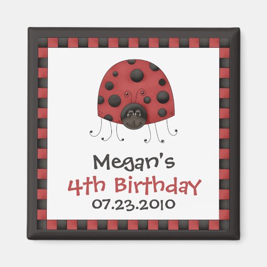 Ladybug ・誕生日招待状磁石 マグネット (正面)