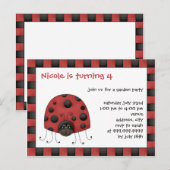 Ladybug ・誕生日招待状 インビテーションポストカード (正面/裏面)