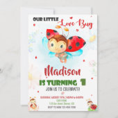 Ladybug 1st birthday invitation Summer invitation 招待状 (正面)