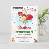 Ladybug 1st birthday invitation Summer invitation 招待状 (スタンド正面)
