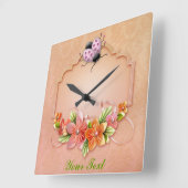 Ladybug #3 Square Wall Clock スクエア壁時計 (傾斜)