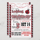 Ladybug 3rd誕生日招待状 招待状 (正面/裏面)