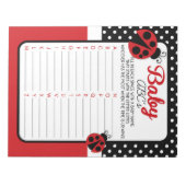 Ladybug ABCベビー名シャワーゲームパック ノートパッド (正面)