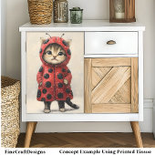 Ladybug AK3F Decopageという格好のかわいい猫 薄葉紙