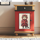 Ladybug AK3F Decopageという格好のかわいい猫 薄葉紙
