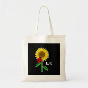 Ladybug and Sunflower Monogram Book Bag/Tote トートバッグ