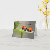 Ladybug Anniversaryグリーティングカード カード (黄色い花)