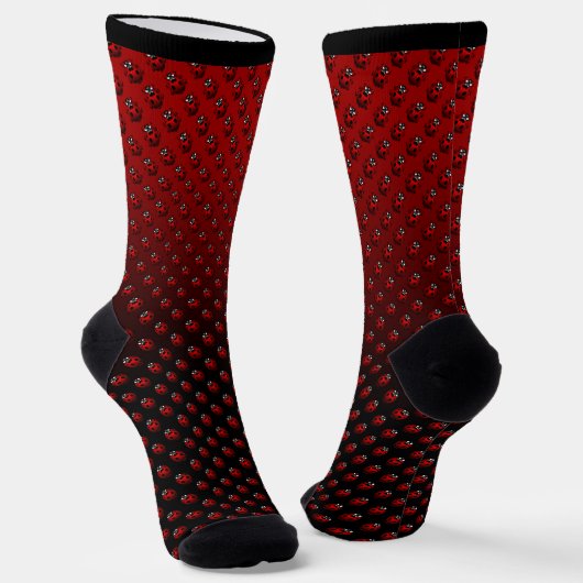 Ladybug Art Socks Cute Ladybird Socks Customize ソックス (傾斜あり)