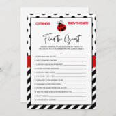 Ladybug Baby Shower – 編集可能な名前、5時間365日 招待状 (正面/裏面)