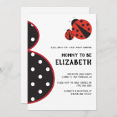 Ladybug baby shower invitation妊娠シルエット 招待状 (正面/裏面)