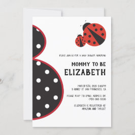 Ladybug baby shower invitation妊娠シルエット 招待状