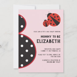 Ladybug baby shower invitation妊娠シルエット 招待状