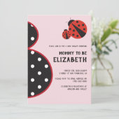 Ladybug baby shower invitation妊娠シルエット 招待状 (スタンド正面)