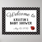 Ladybug baby shower welcome sign poster ポスター (正面)