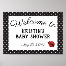 Ladybug baby shower welcome sign poster ポスター