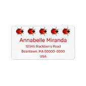 Ladybug Beetles Personalize Label ラベル (正面)