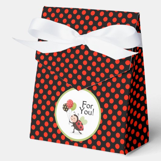 Ladybug Birthday Favor Box - Polka Dot フェイバーボックス (正面)