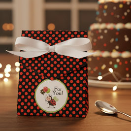 Ladybug Birthday Favor Box - Polka Dot フェイバーボックス