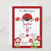 Ladybug Birthday Invitation, Ladybug Invitation 招待状 (正面)