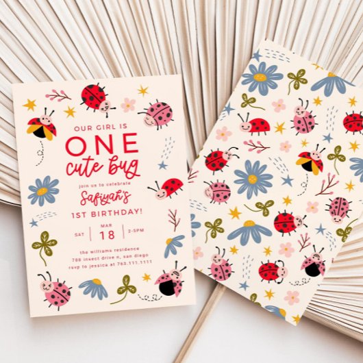Ladybug Birthday Invitation | One Cute Bug Invite  招待状
