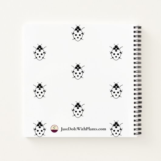 Ladybug Black + White Journal 8.5" X 8'5" ノートブック (裏面)