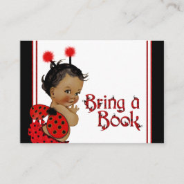 Ladybug Bring a book card African American Girl エンクロージャーカード