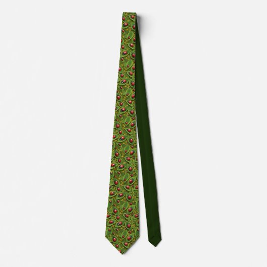 Ladybug Bugs & Insects Pattern Custom Necktie ネクタイ (正面)