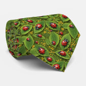Ladybug Bugs & Insects Pattern Custom Necktie ネクタイ (ロール)