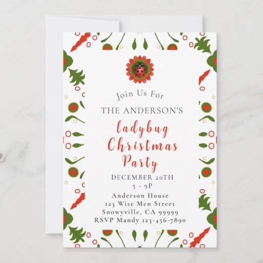 Ladybug Christmas Party 招待状 (正面)