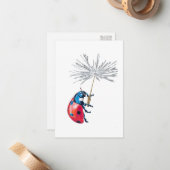 Ladybug & Dandelionシード葉書スタイルノートカード ノートカード (正面/裏面インサイチュ)