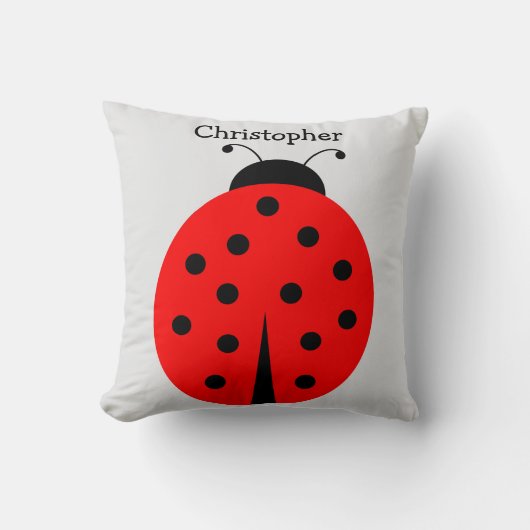 Ladybug Design Personalised クッション (正面)