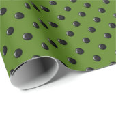 Ladybug-Dots-Green – ラップ紙 ラッピングペーパー (ロールコーナー)