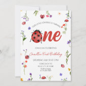 Ladybug First Birthday  招待状 (正面)