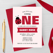 Ladybug First Birthday Invitation 招待状