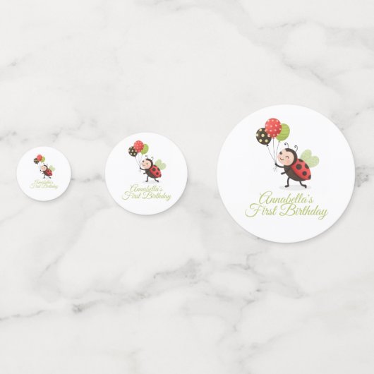 Ladybug First Birthday Table Confetti コンフェッティ (正面)
