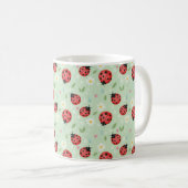 Ladybug Flower Pattern コーヒーマグカップ (正面右)