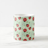 Ladybug Flower Pattern コーヒーマグカップ (中央)