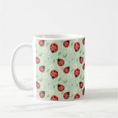 Ladybug Flower Pattern コーヒーマグカップ (左)