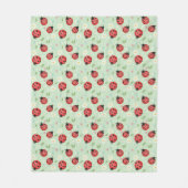 Ladybug Flower Pattern フリースブランケット (正面)