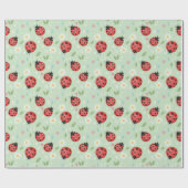 Ladybug Flower Pattern ラッピングペーパー (フラット)