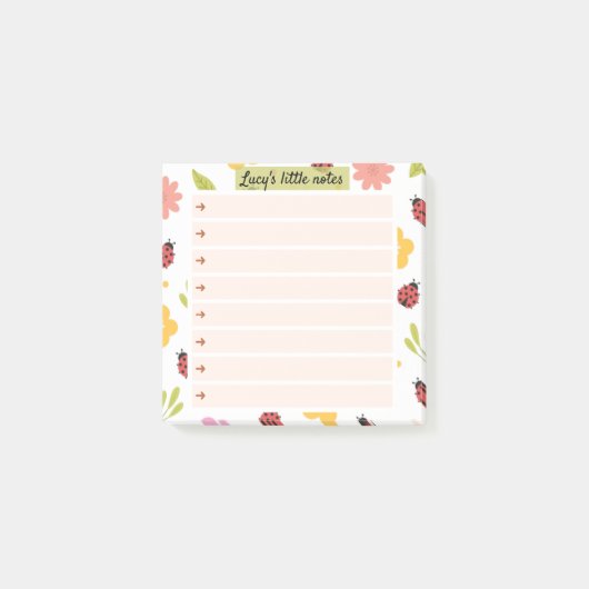 Ladybug Garden Notes – Blossom Time Sticky Notes ポストイット (正面)