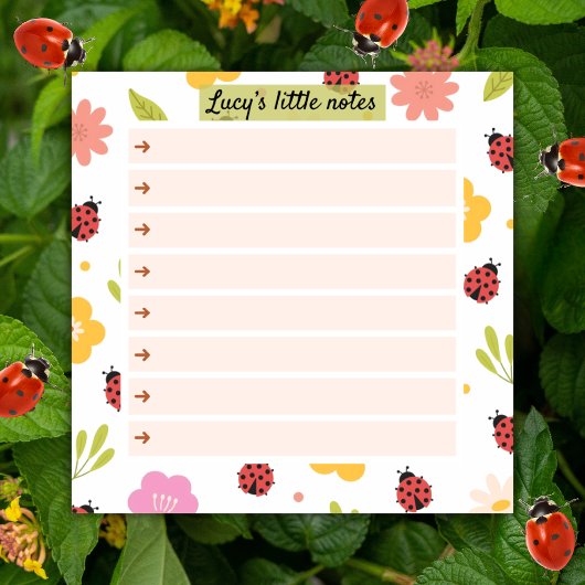 Ladybug Garden Notes – Blossom Time Sticky Notes ポストイット
